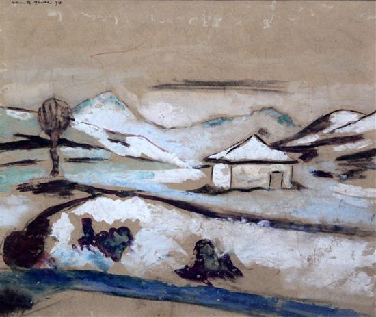 Helmuth Macke (1891-1936) Landscape, 10 x 13in.